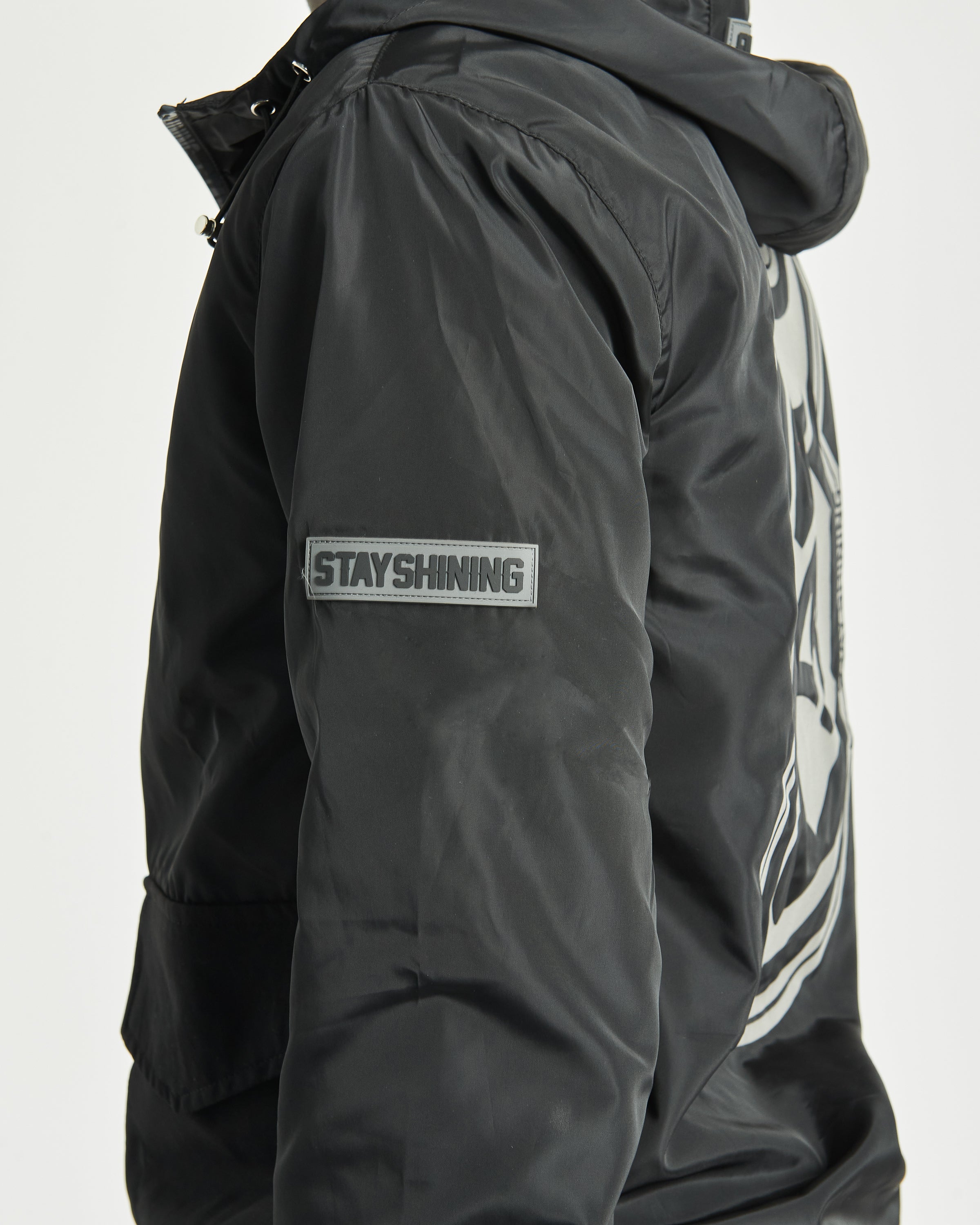 メンズウェア OBSIDIAN WIND BREAKER Obsidian black windbreaker – stayshininguk