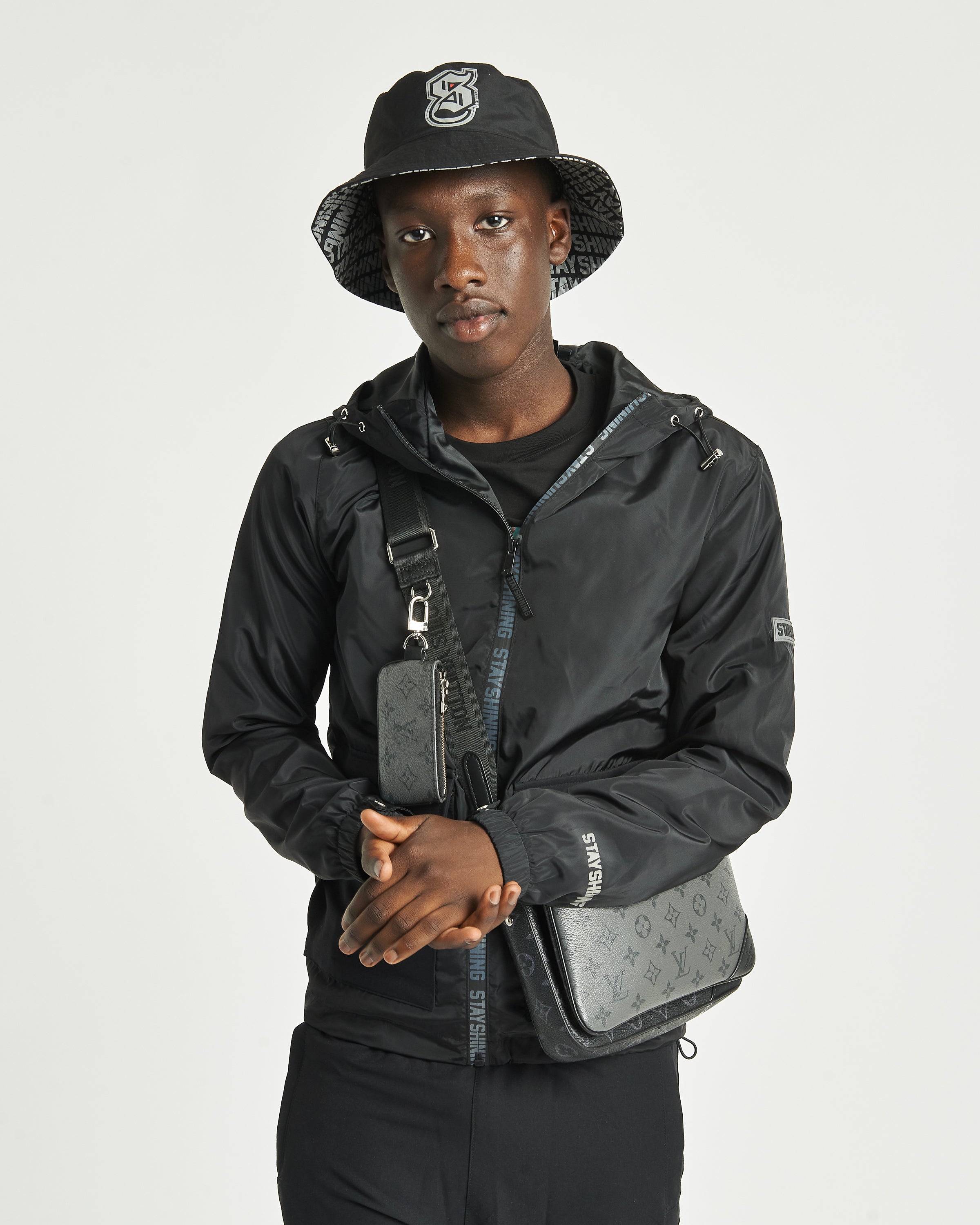 メンズウェア OBSIDIAN WIND BREAKER Obsidian black windbreaker – stayshininguk