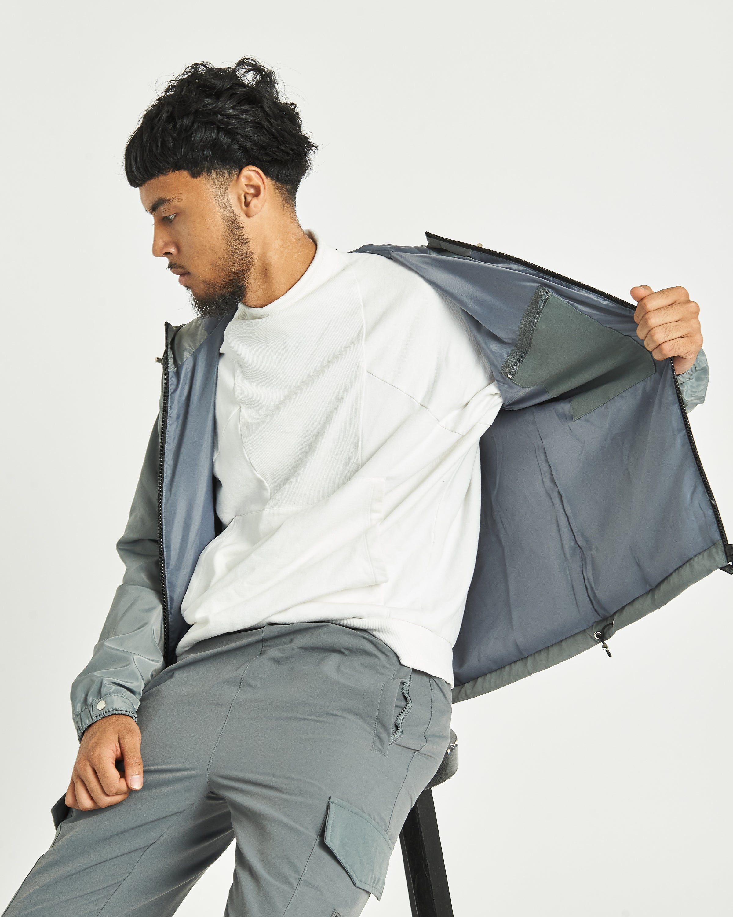 fossil Grey Windbreaker – stayshininguk