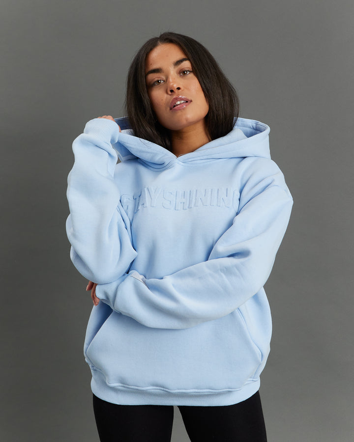 STAYSHINING LIGHT BLUE EMB HOODIE
