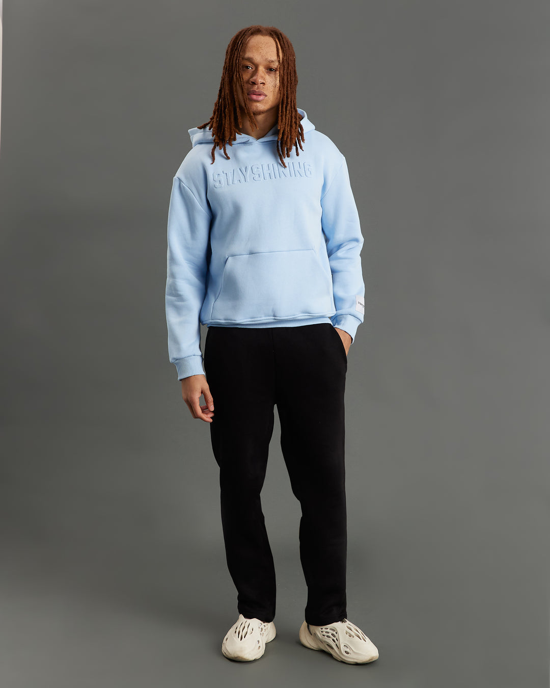 STAYSHINING LIGHT BLUE EMB HOODIE